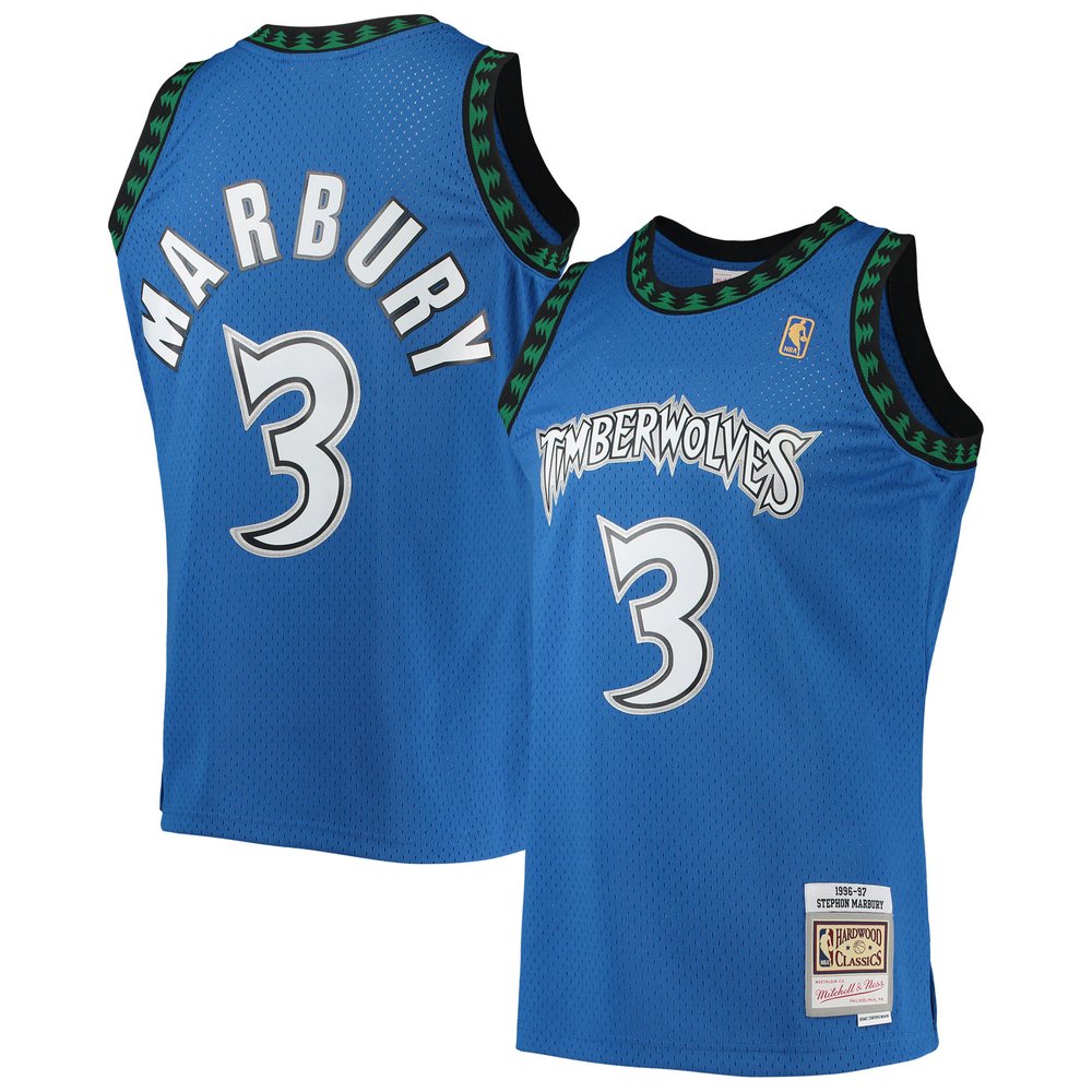 Джерси Stephon Marbury Minnesota Timberwolves Mitchell & Ness 1996-97 Hardwood Classics Swingman (синий)