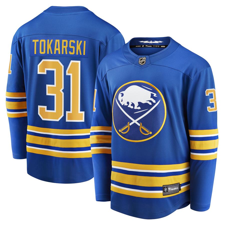 Dustin Tokarski Buffalo Sabres Fanatics Branded Home Breakaway Player Jersey - Royal