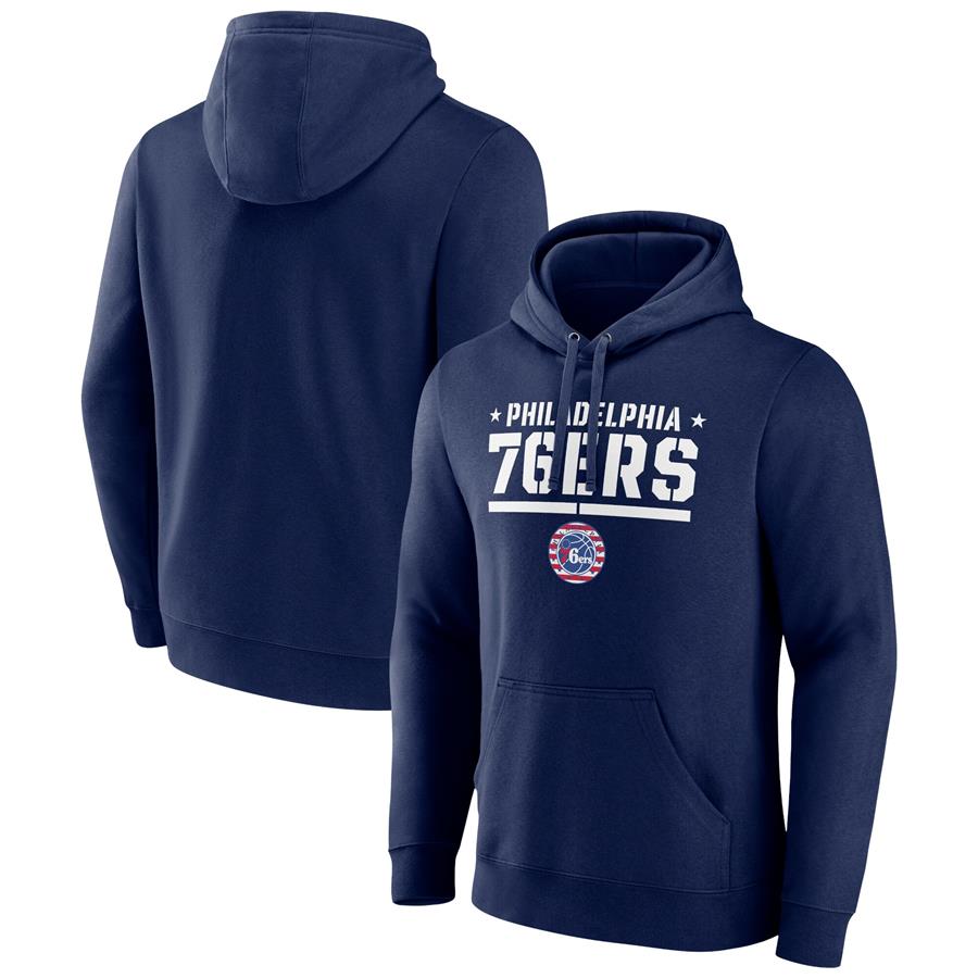 Philadelphia 76ers Fanatics Branded Hoops For Troops Trained Pullover Hoodie - Navy