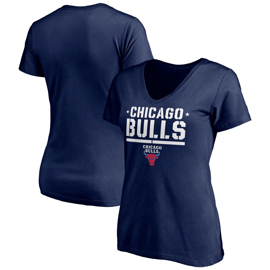 Chicago Bulls Fanatics Branded Women's Hoops For Troops Trained V-Neck T-Shirt - Navy