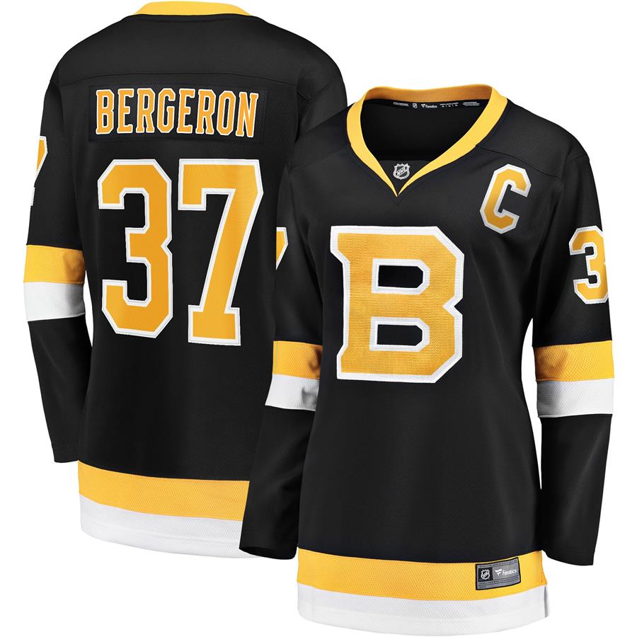 Patrice Bergeron Boston Bruins Fanatics Branded Women's Captain Alternate Premier Breakaway Player Jersey - Black
