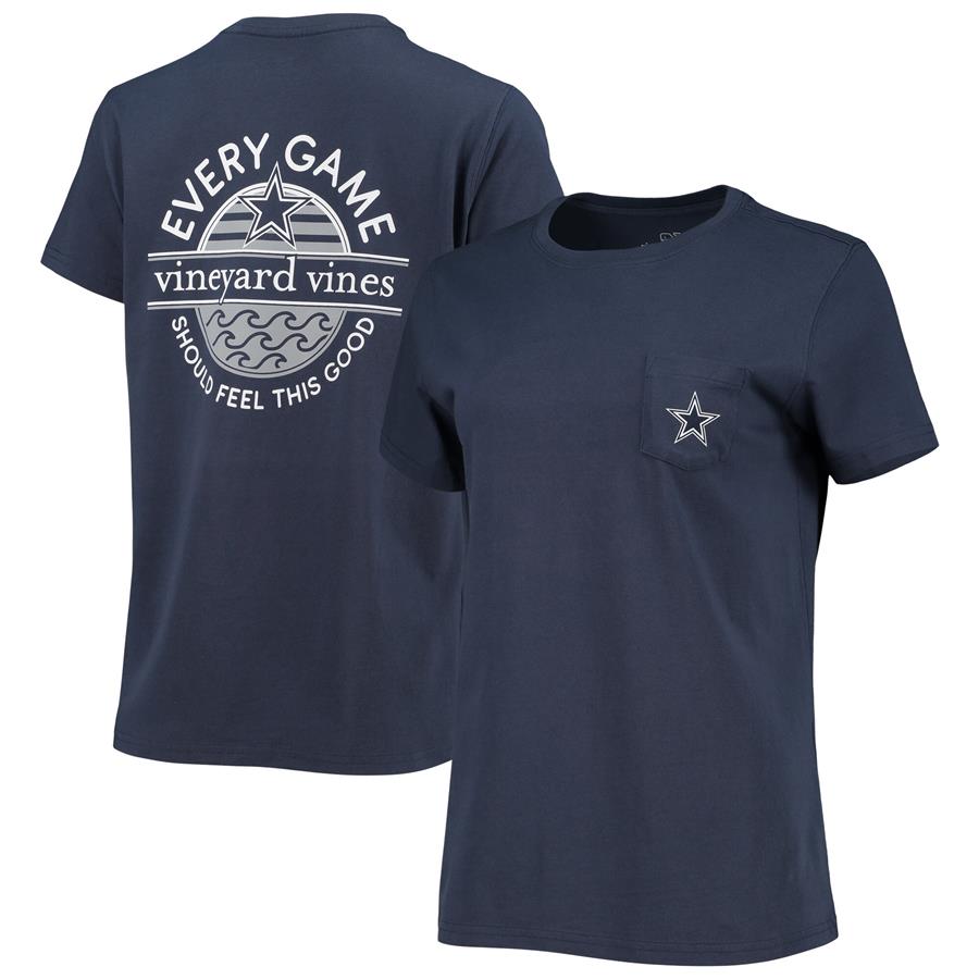 Dallas Cowboys Vineyard Vines Women's Every Day Should Feel This Good T-Shirt - Navy