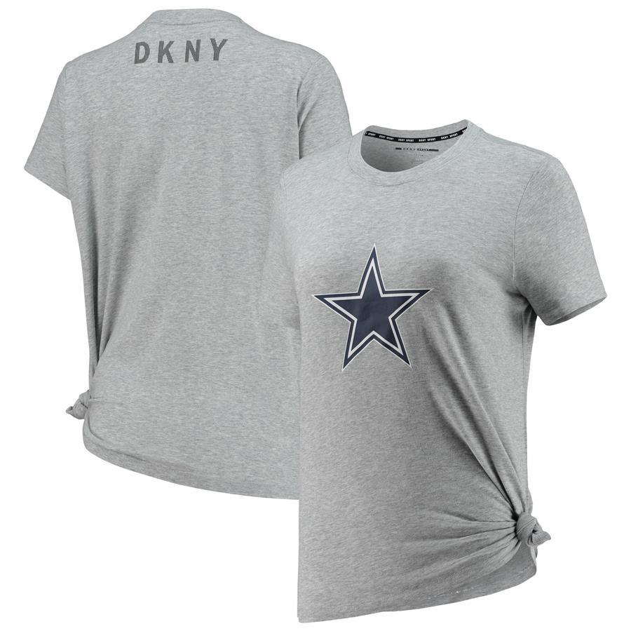 Dallas Cowboys DKNY Sport Women's Ava Tri-Blend T-Shirt - Heathered Gray