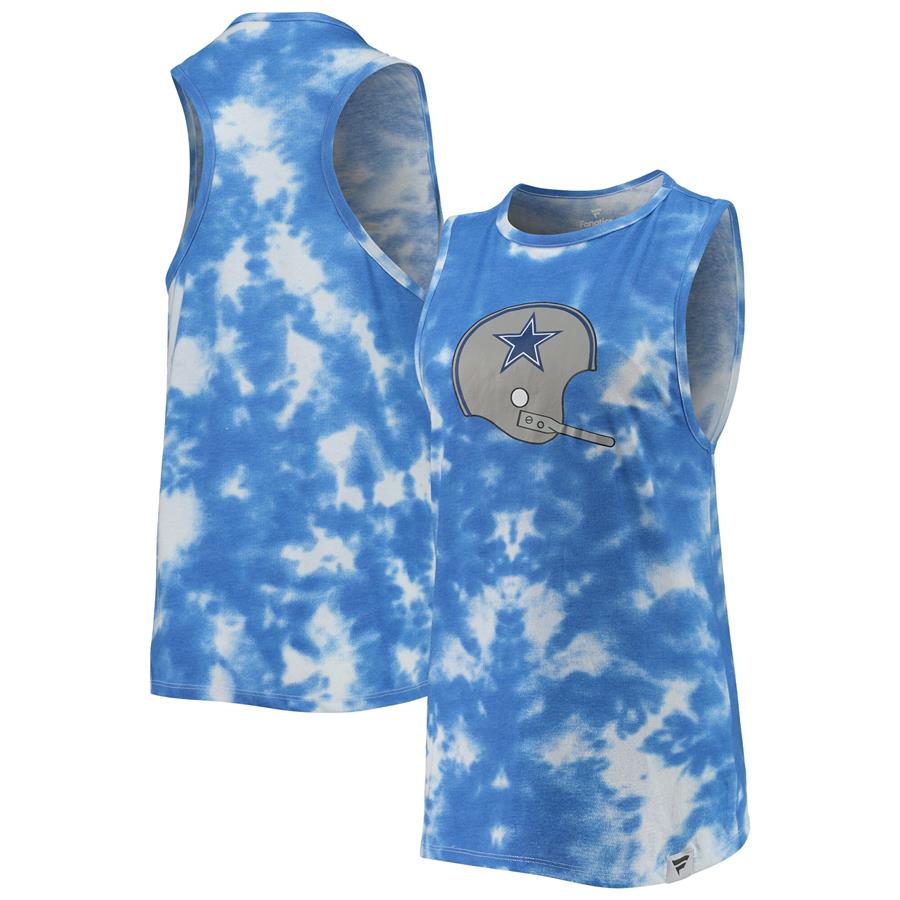 Dallas Cowboys Fanatics Branded Women's Retro Tie-Dye Tank Top - White