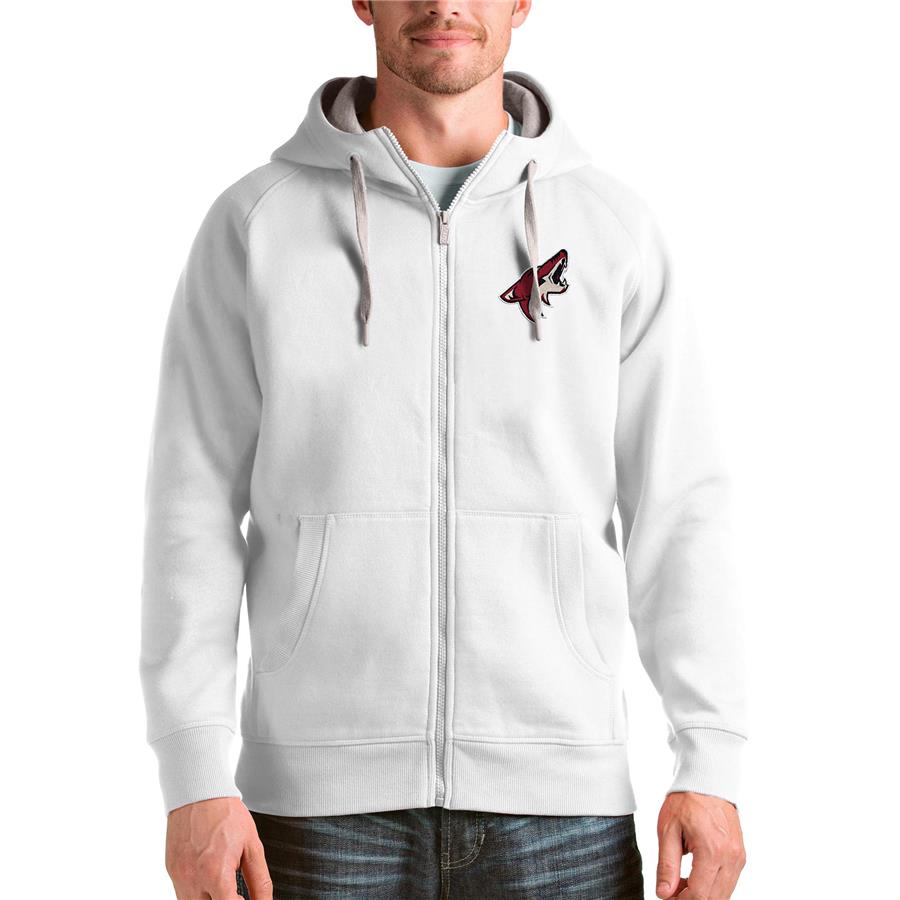Arizona Coyotes Antigua Logo Victory Full-Zip Hoodie - White