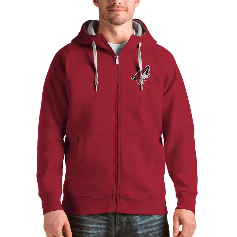 Arizona Coyotes Antigua Logo Victory Full-Zip Hoodie - Garnet
