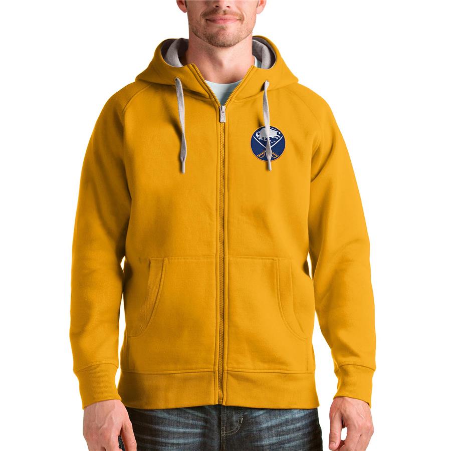 Buffalo Sabres Antigua Logo Victory Full-Zip Hoodie - Gold