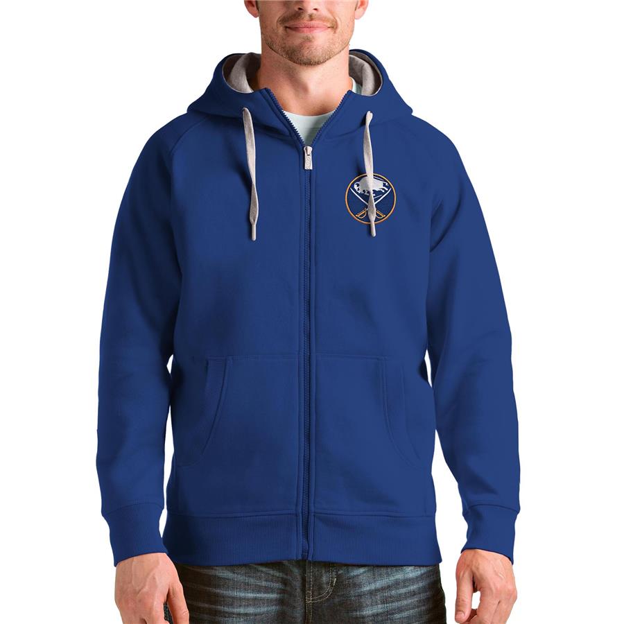 Buffalo Sabres Antigua Logo Victory Full-Zip Hoodie - Royal