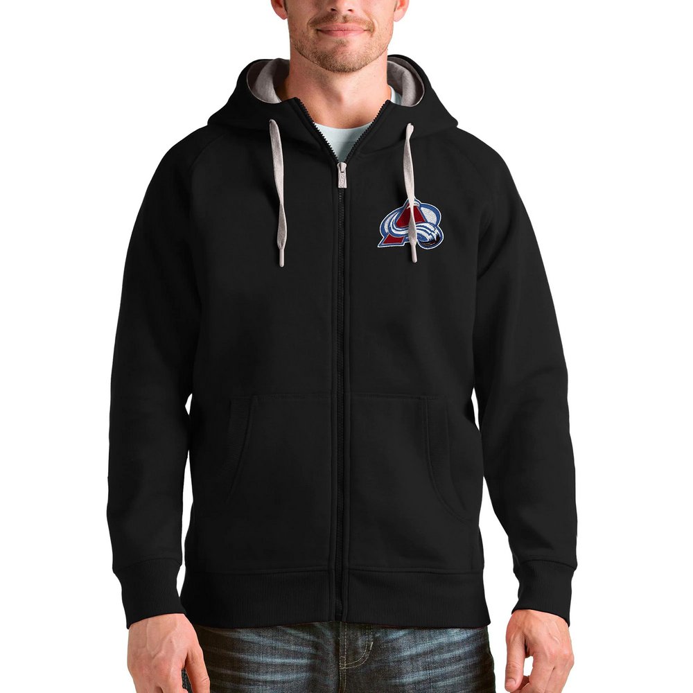 Colorado Avalanche Antigua Logo Victory Full-Zip Hoodie - Black