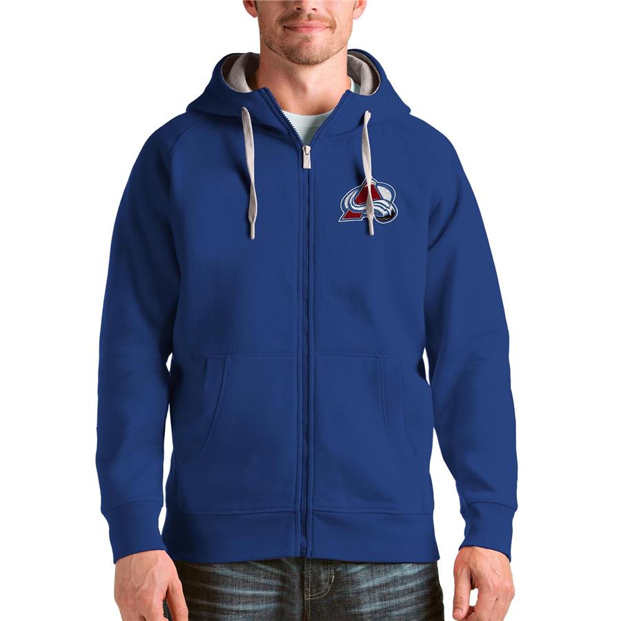 Colorado Avalanche Antigua Logo Victory Full-Zip Hoodie - Royal