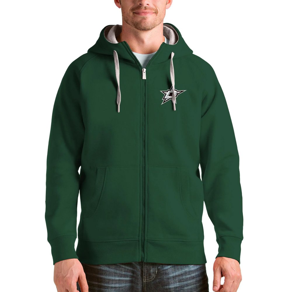 Dallas Stars Antigua Logo Victory Full-Zip Hoodie - Green