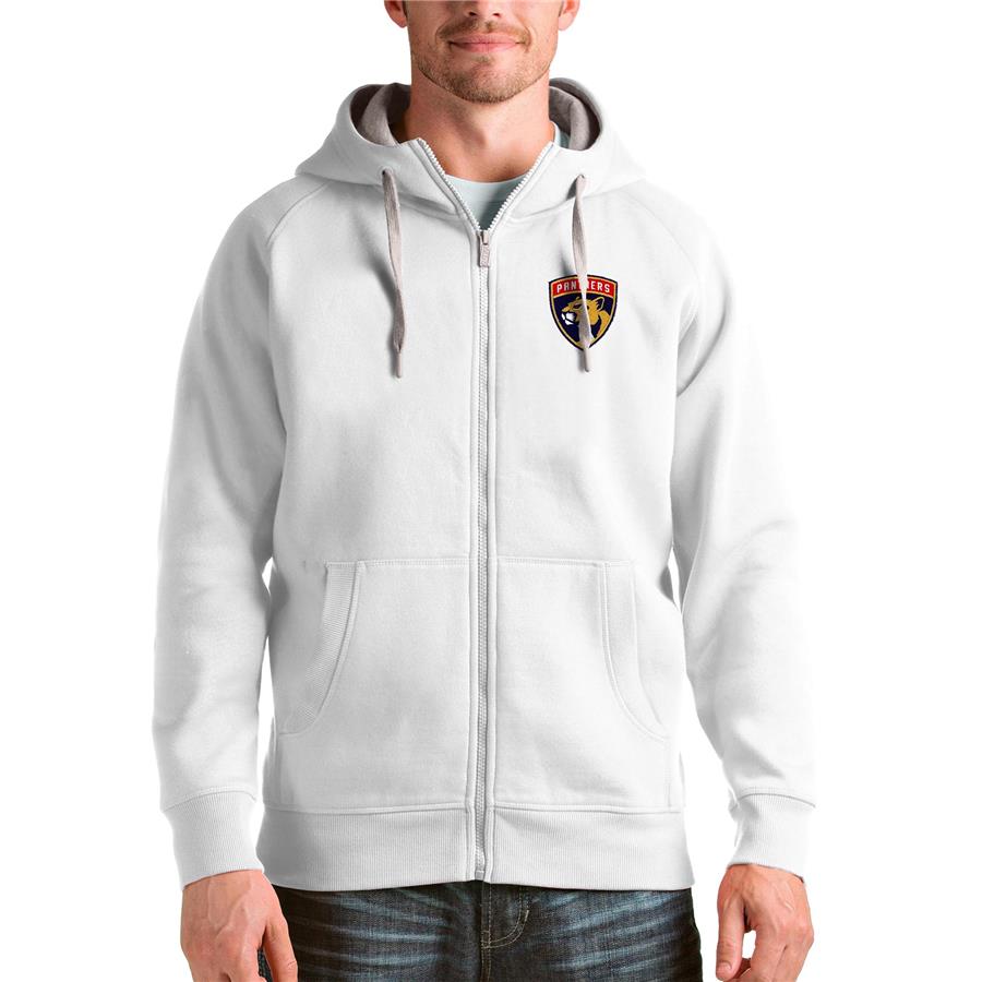 Florida Panthers Antigua Logo Victory Full-Zip Hoodie - White