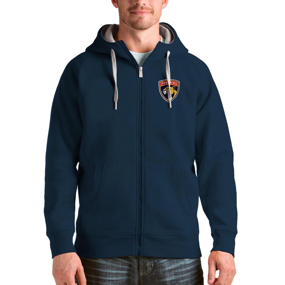 Florida Panthers Antigua Logo Victory Full-Zip Hoodie - Navy