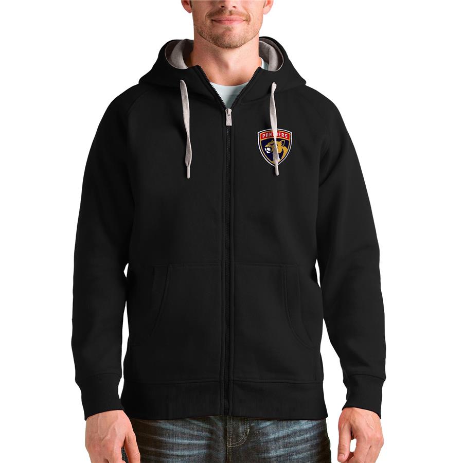 Florida Panthers Antigua Logo Victory Full-Zip Hoodie - Black