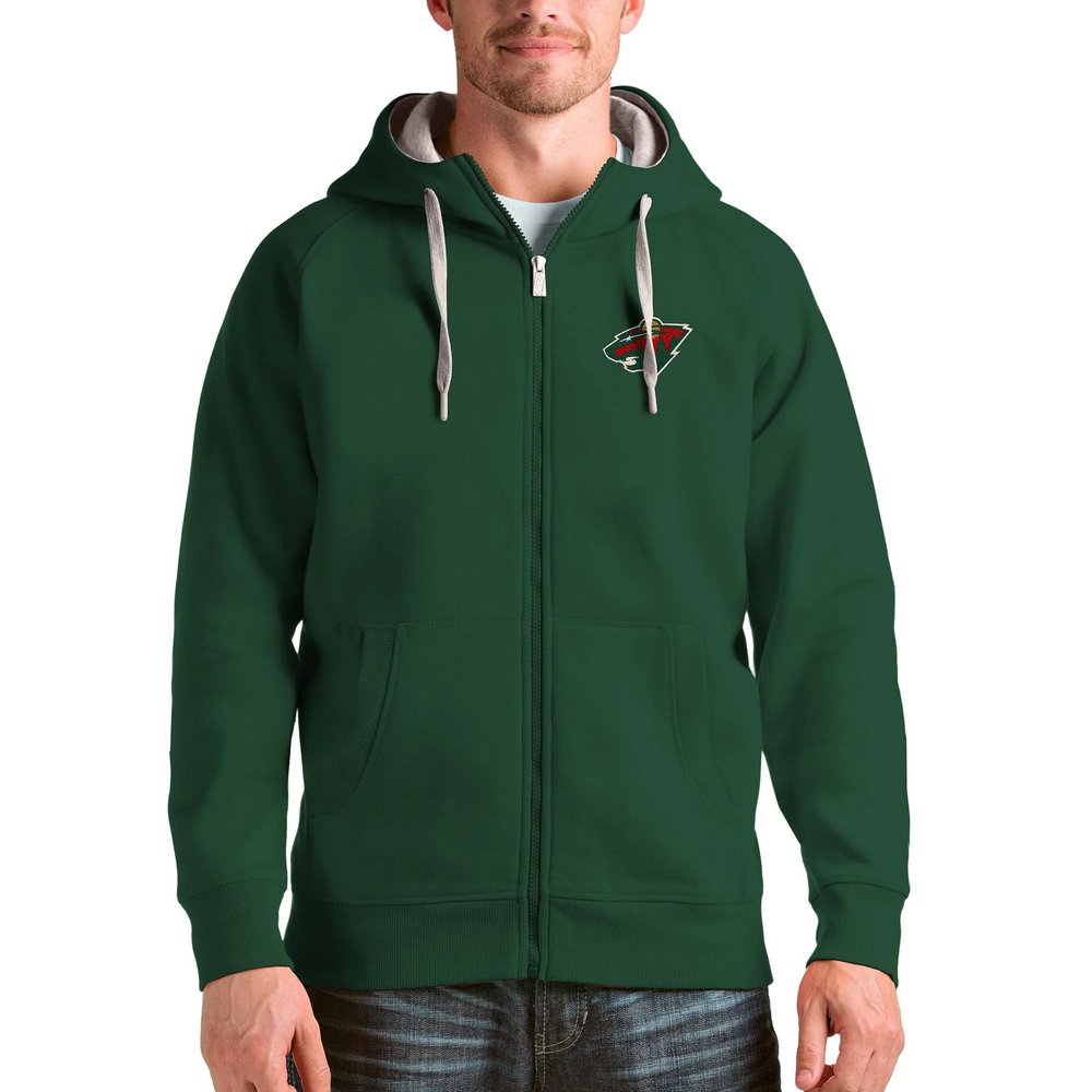 Худи на молнии Minnesota Wild Antigua Logo Victory (зелёный)
