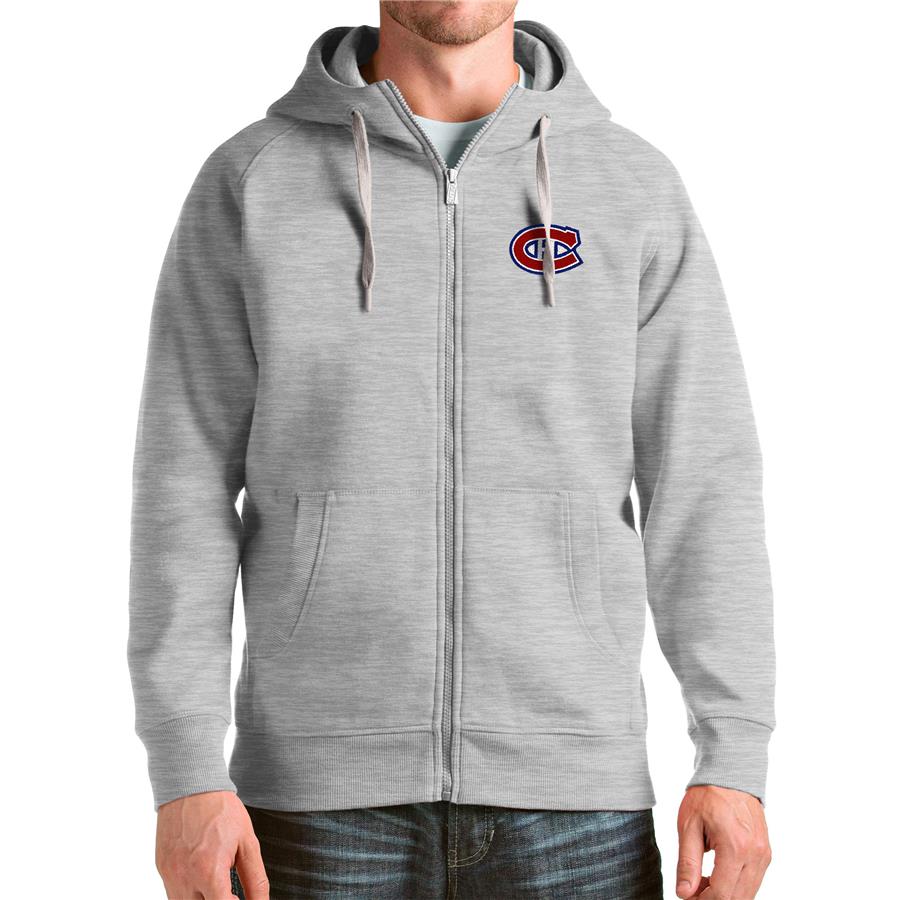 Худи на молнии Montreal Canadiens Antigua Logo Victory (серый меланж)