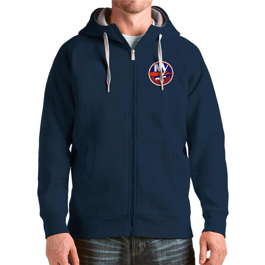 New York Islanders Antigua Logo Victory Full-Zip Hoodie - Navy