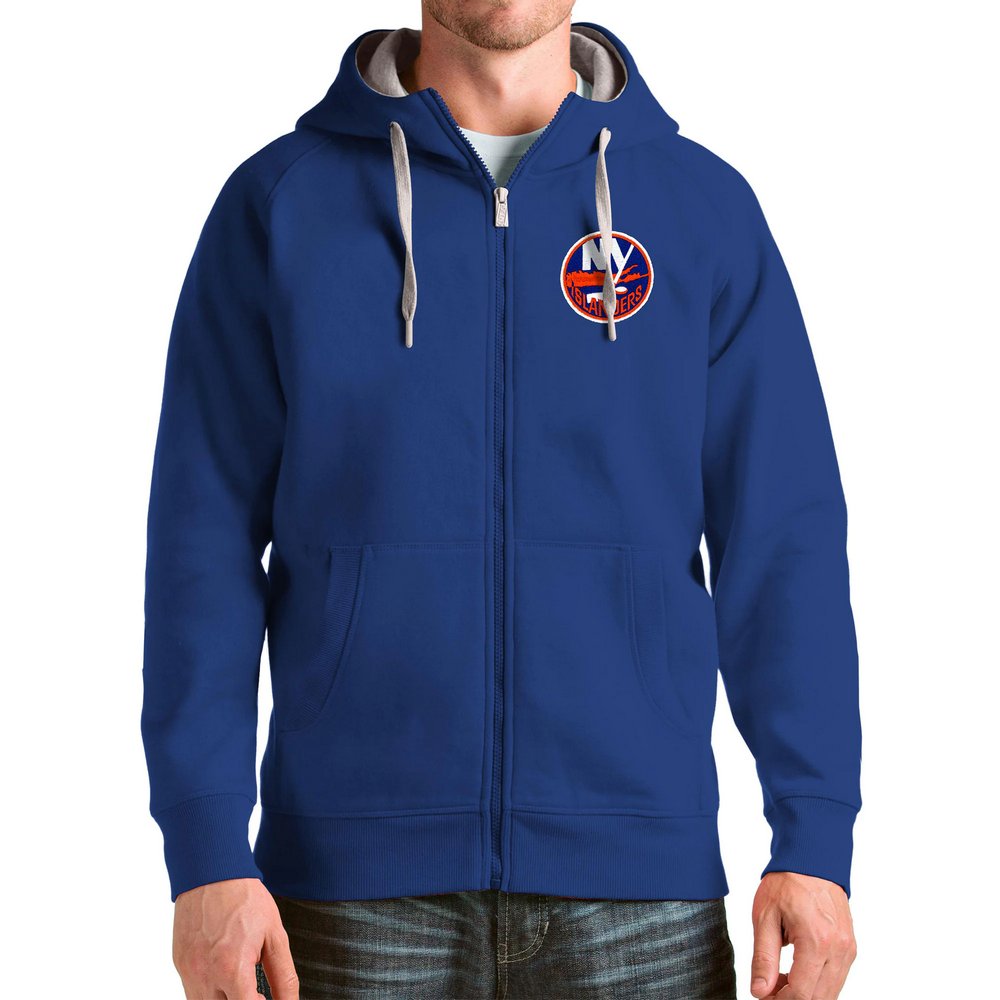 New York Islanders Antigua Logo Victory Full-Zip Hoodie - Royal