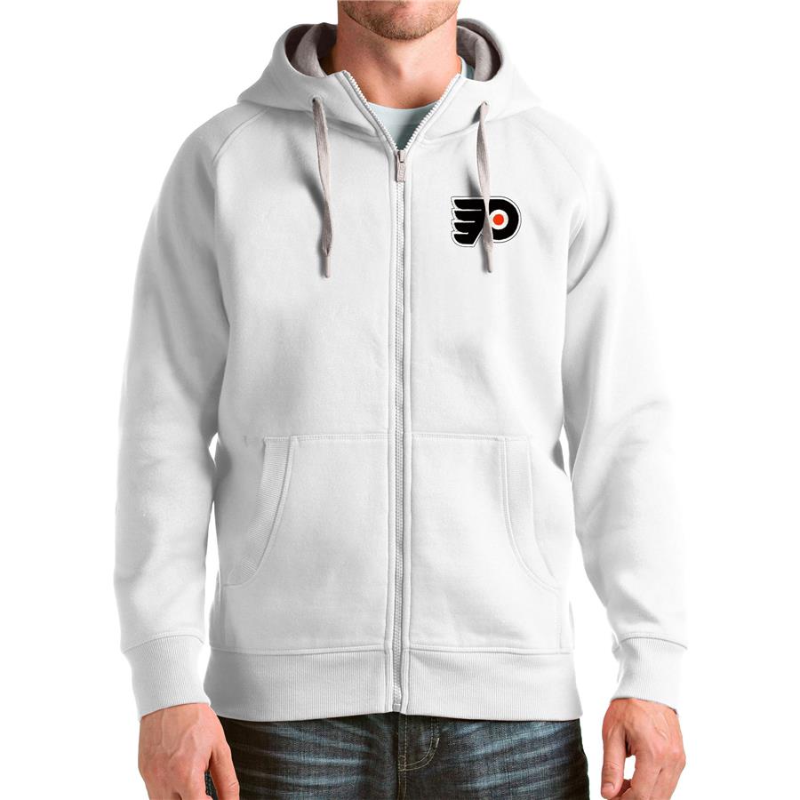 Philadelphia Flyers Antigua Logo Victory Full-Zip Hoodie - White
