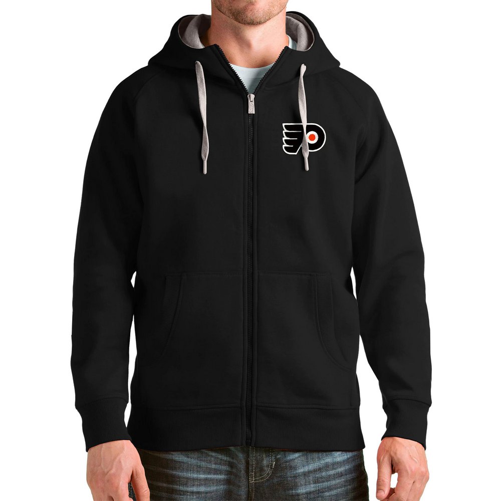 Philadelphia Flyers Antigua Logo Victory Full-Zip Hoodie - Black