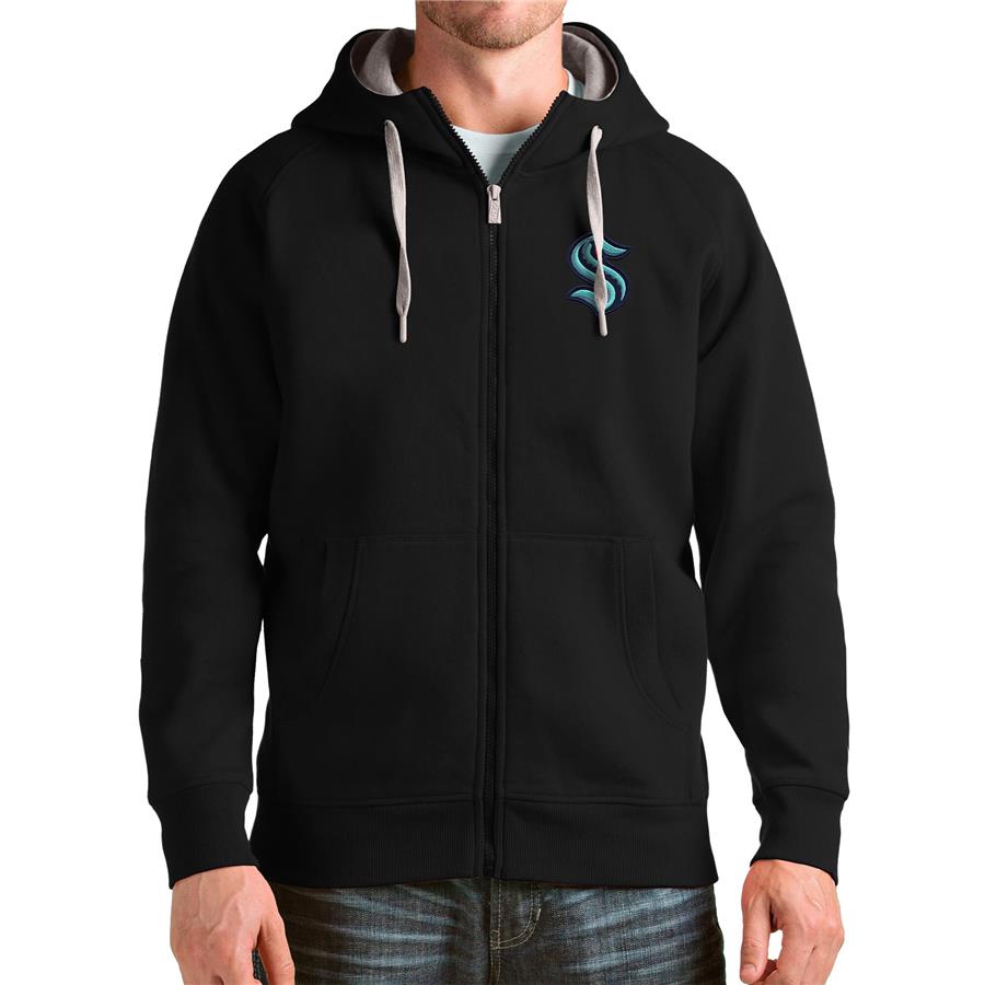 Худи на молнии Seattle Kraken Antigua Logo Victory (чёрный)