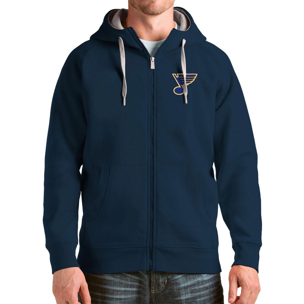 St. Louis Blues Antigua Logo Victory Full-Zip Hoodie - Navy