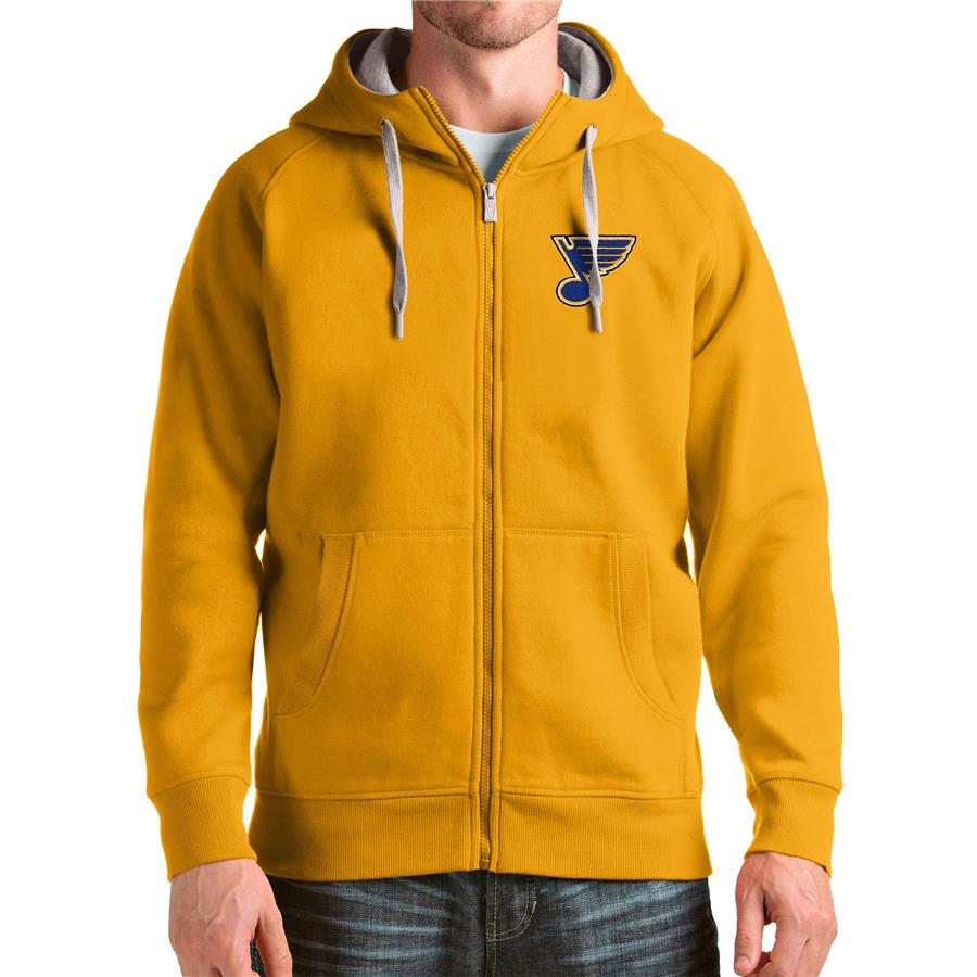 St. Louis Blues Antigua Logo Victory Full-Zip Hoodie - Gold