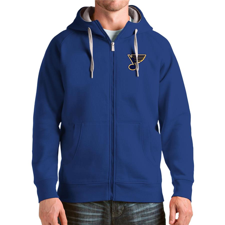 St. Louis Blues Antigua Logo Victory Full-Zip Hoodie - Blue