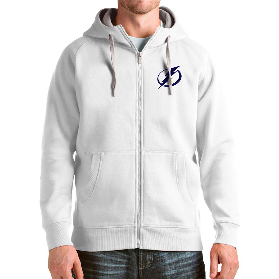 Tampa Bay Lightning Antigua Logo Victory Full-Zip Hoodie - White