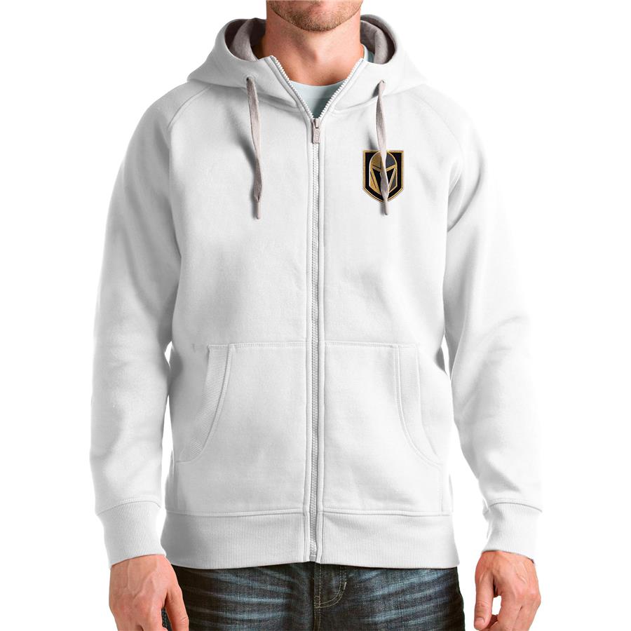Vegas Golden Knights Antigua Logo Victory Full-Zip Hoodie - White