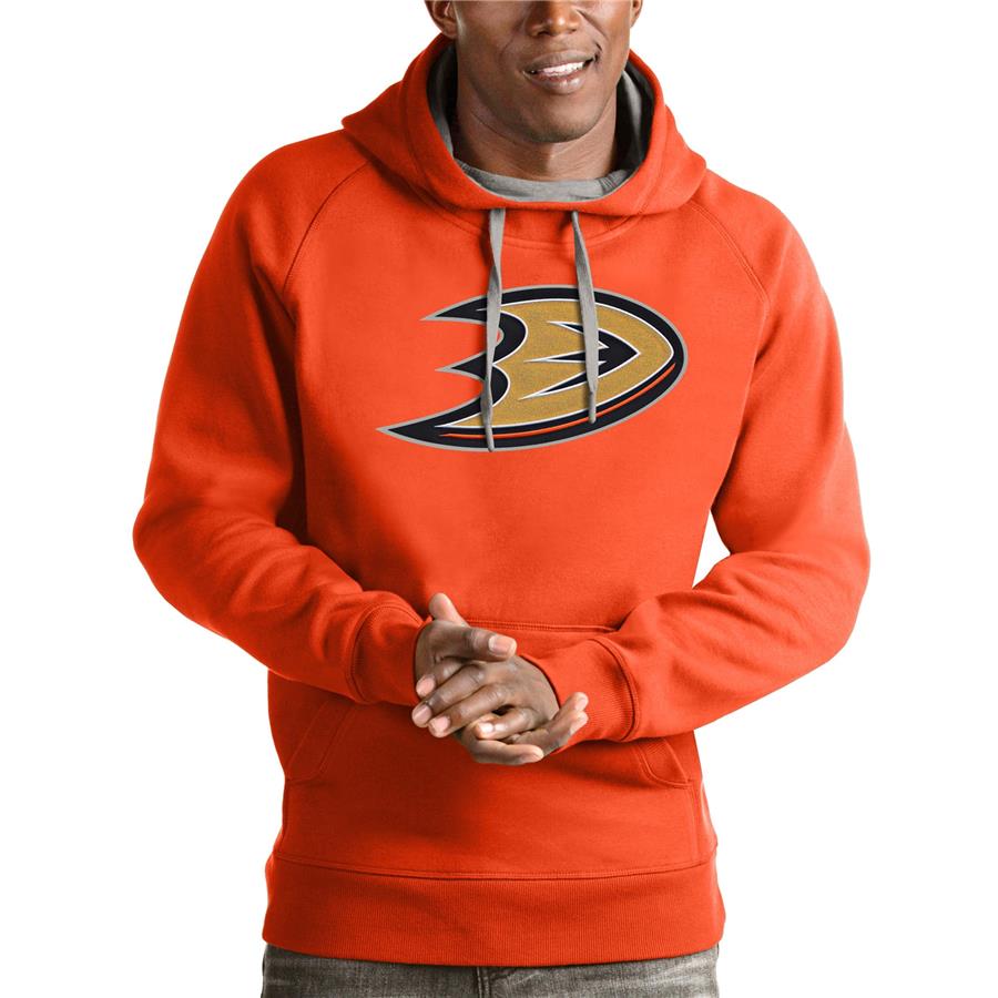 Anaheim Ducks Antigua Logo Victory Pullover Hoodie - Orange
