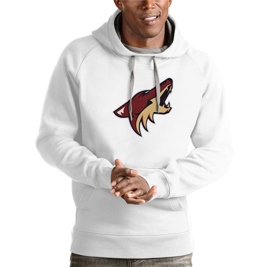 Arizona Coyotes Antigua Logo Victory Pullover Hoodie - White