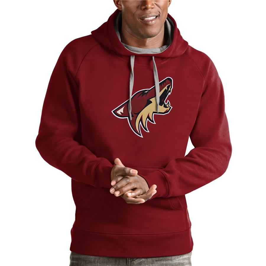 Arizona Coyotes Antigua Logo Victory Pullover Hoodie - Garnet