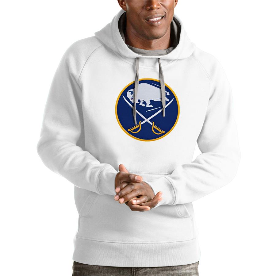 Buffalo Sabres Antigua Logo Victory Pullover Hoodie - White