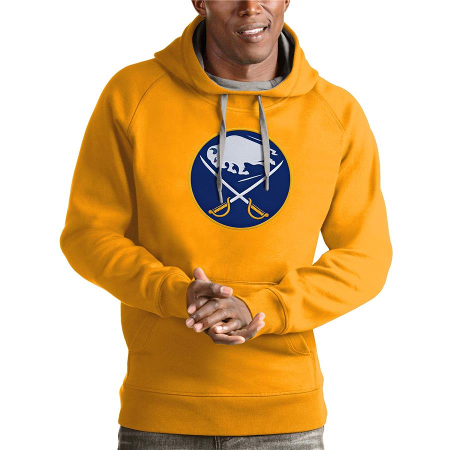 Buffalo Sabres Antigua Logo Victory Pullover Hoodie - Gold
