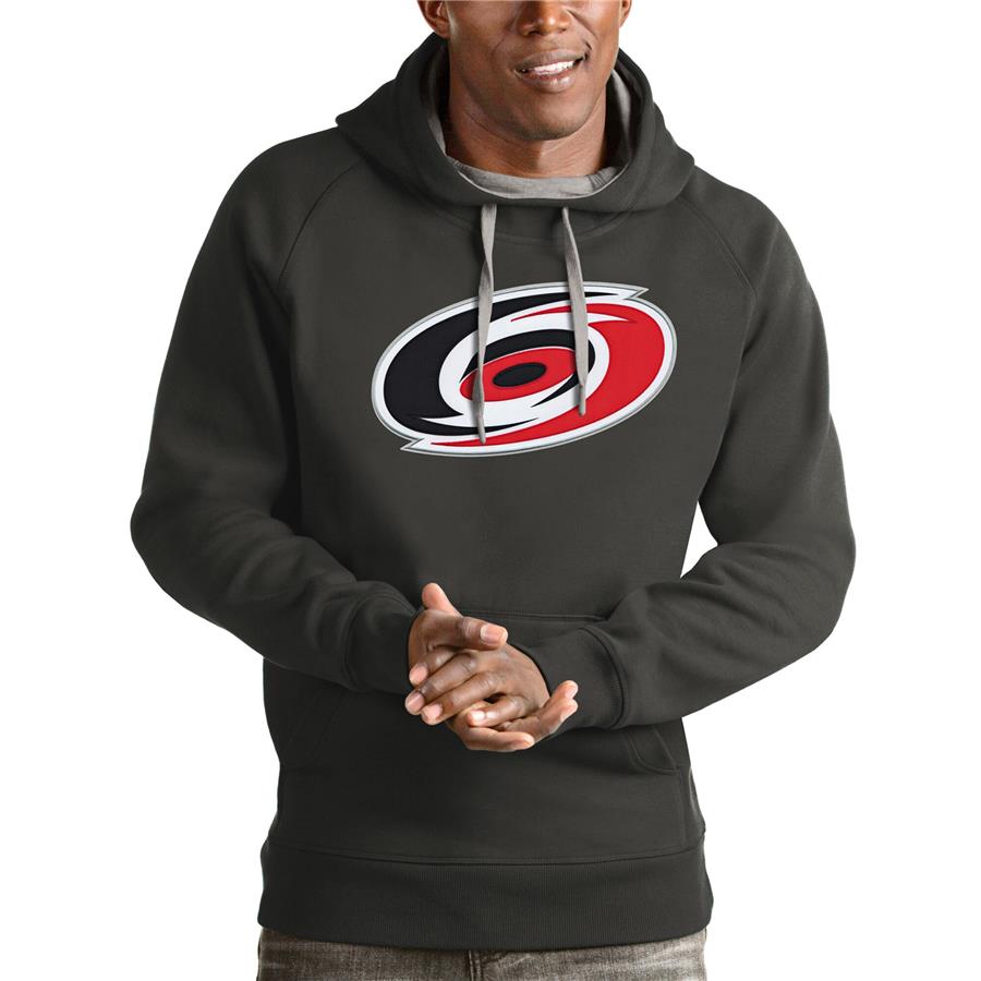 Carolina Hurricanes Antigua Logo Victory Pullover Hoodie - Charcoal