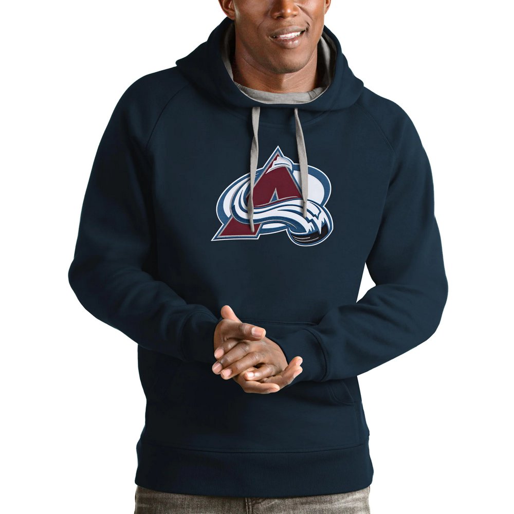 Colorado Avalanche Antigua Logo Victory Pullover Hoodie - Navy