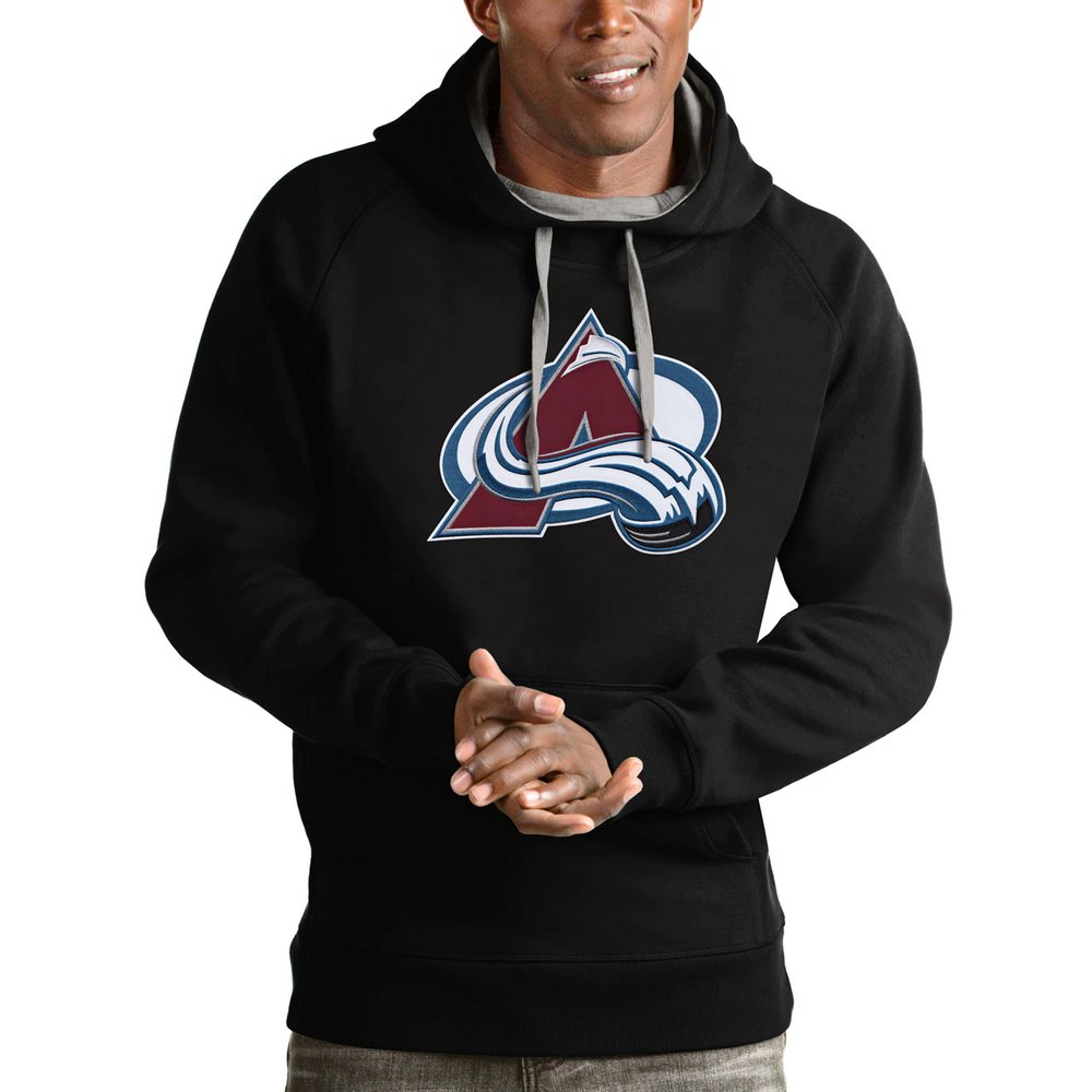Colorado Avalanche Antigua Logo Victory Pullover Hoodie - Black