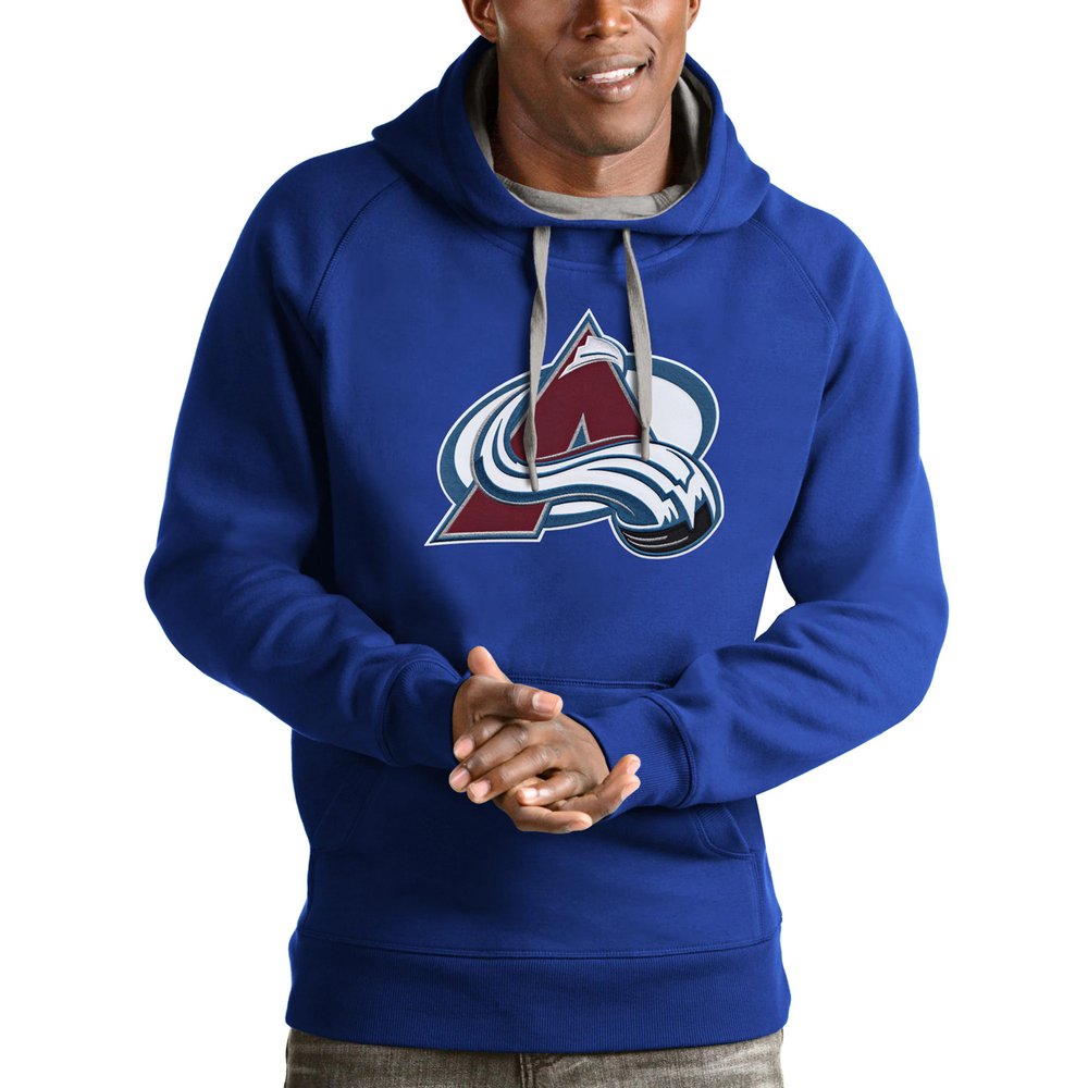 Colorado Avalanche Antigua Logo Victory Pullover Hoodie - Blue