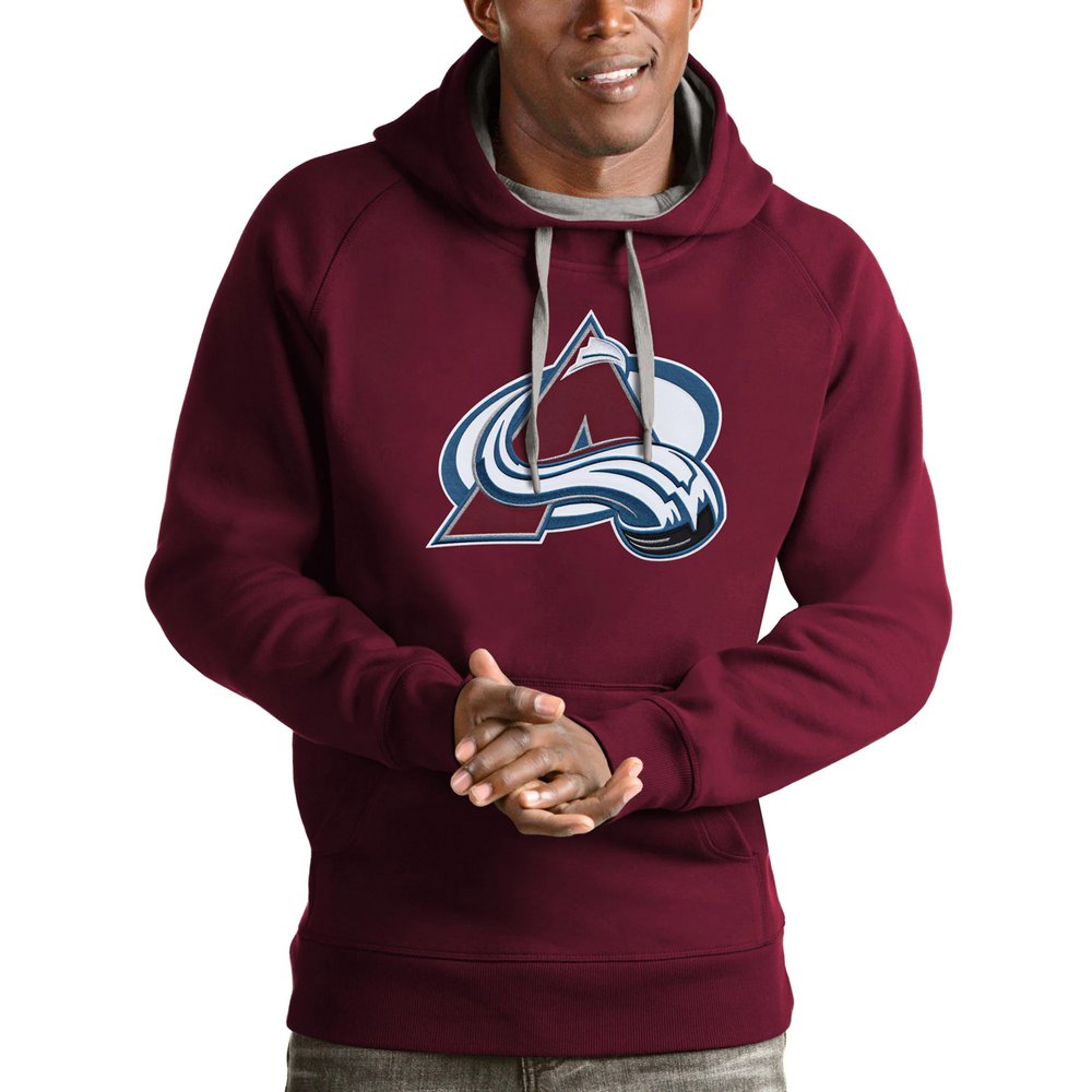 Colorado Avalanche Antigua Logo Victory Pullover Hoodie - Burgundy