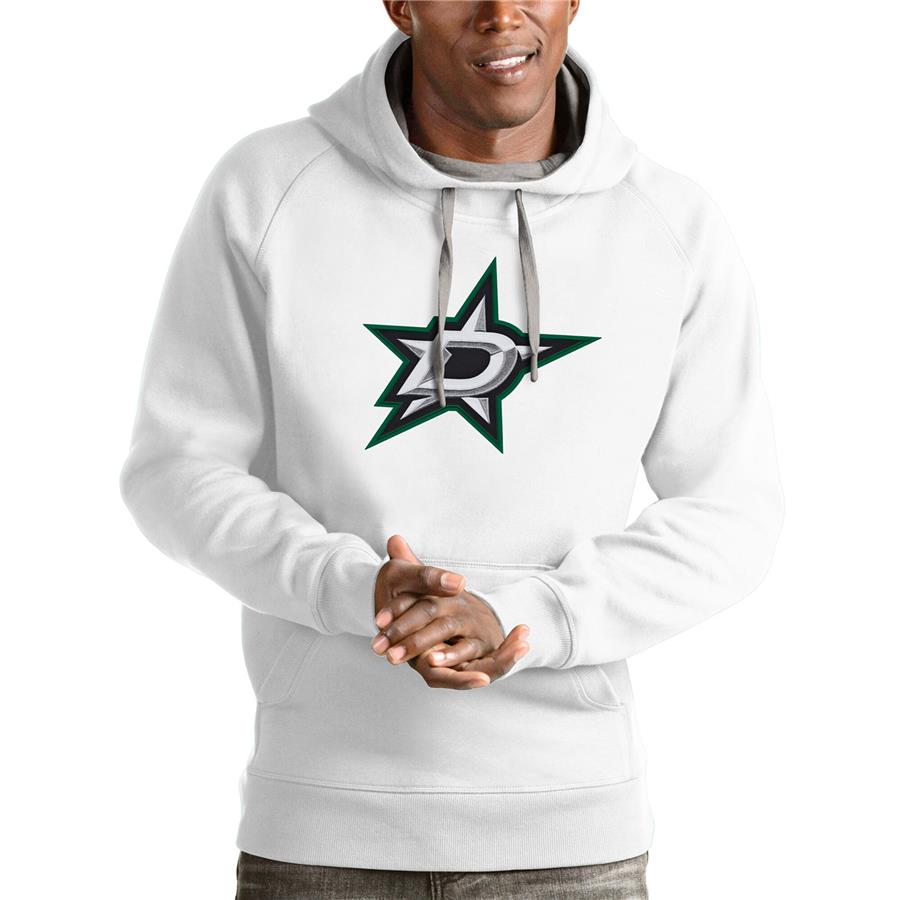 Dallas Stars Antigua Logo Victory Pullover Hoodie - White