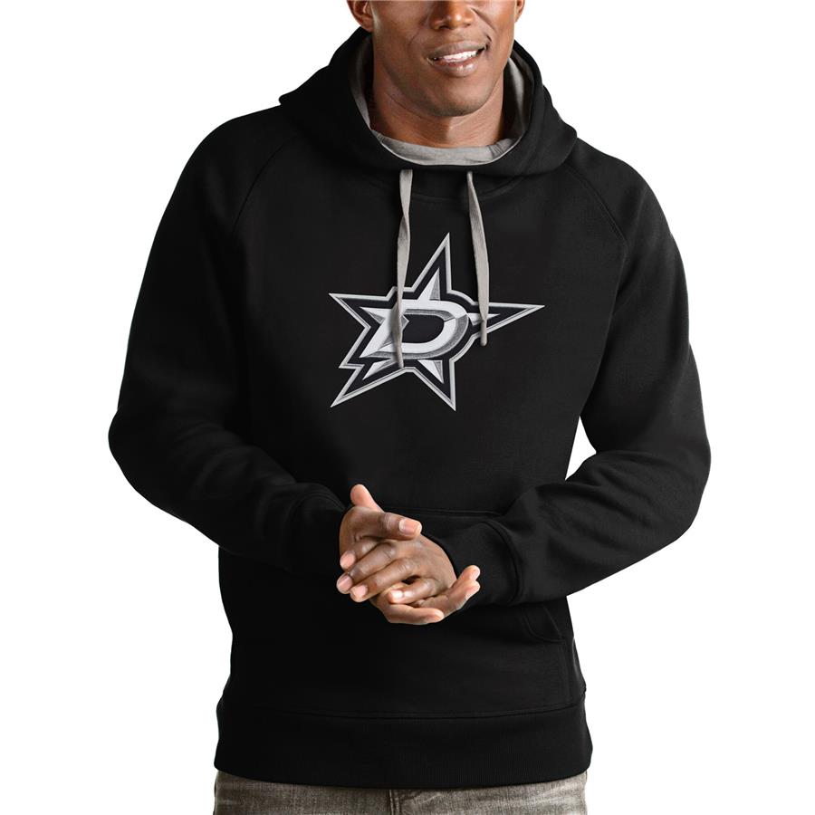 Dallas Stars Antigua Logo Victory Pullover Hoodie - Black