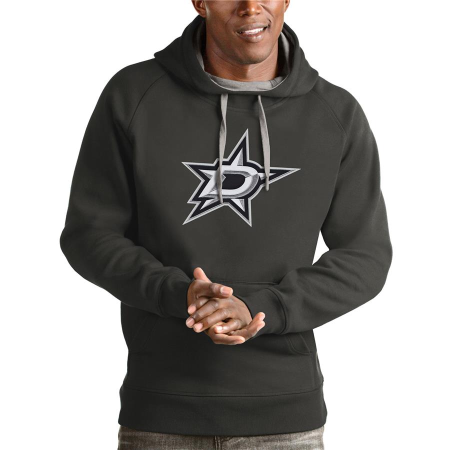 Dallas Stars Antigua Logo Victory Pullover Hoodie - Charcoal