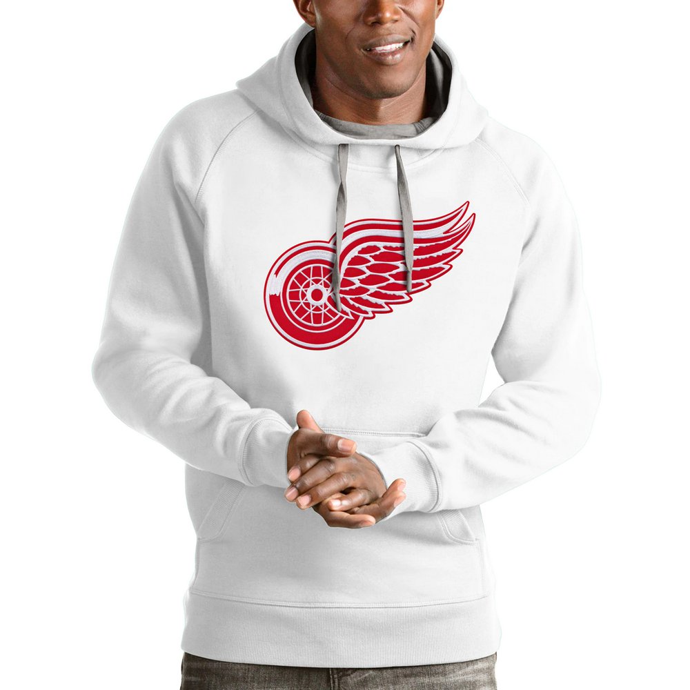 Detroit Red Wings Antigua Logo Victory Pullover Hoodie - White