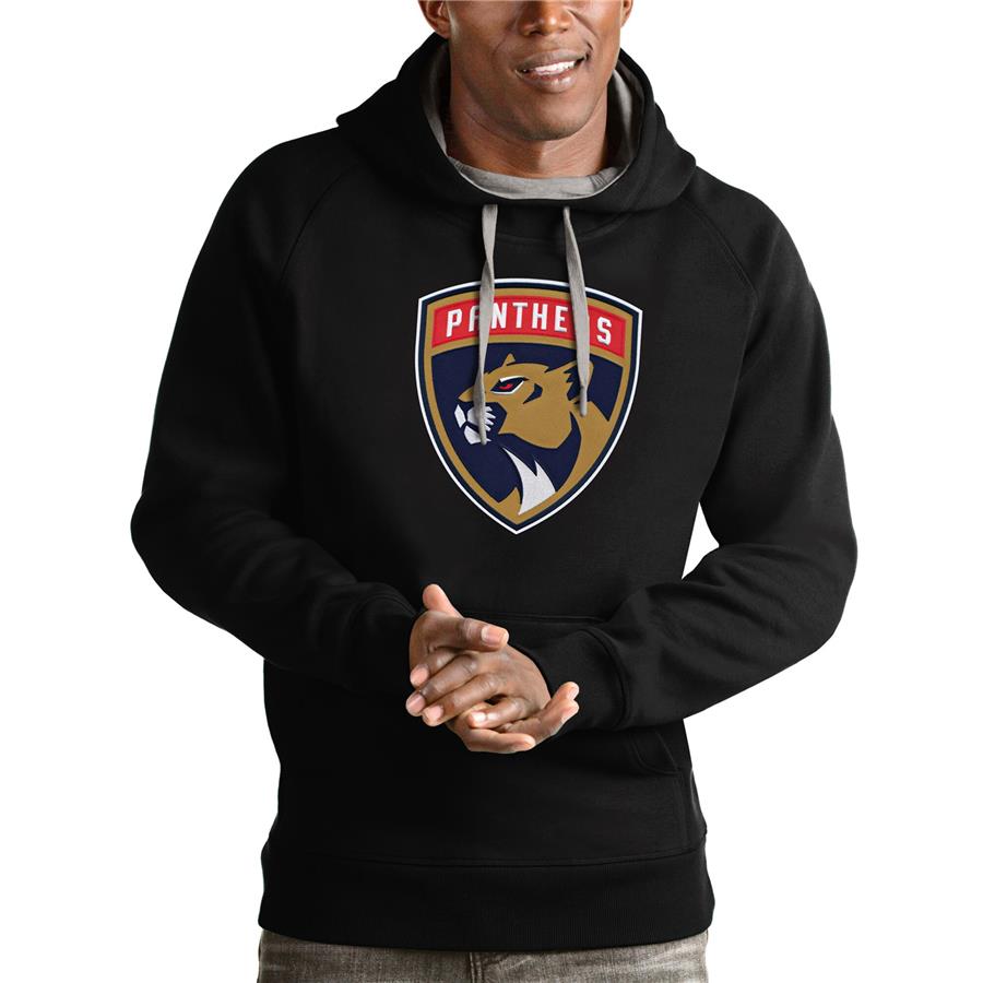 Florida Panthers Antigua Logo Victory Pullover Hoodie - Black