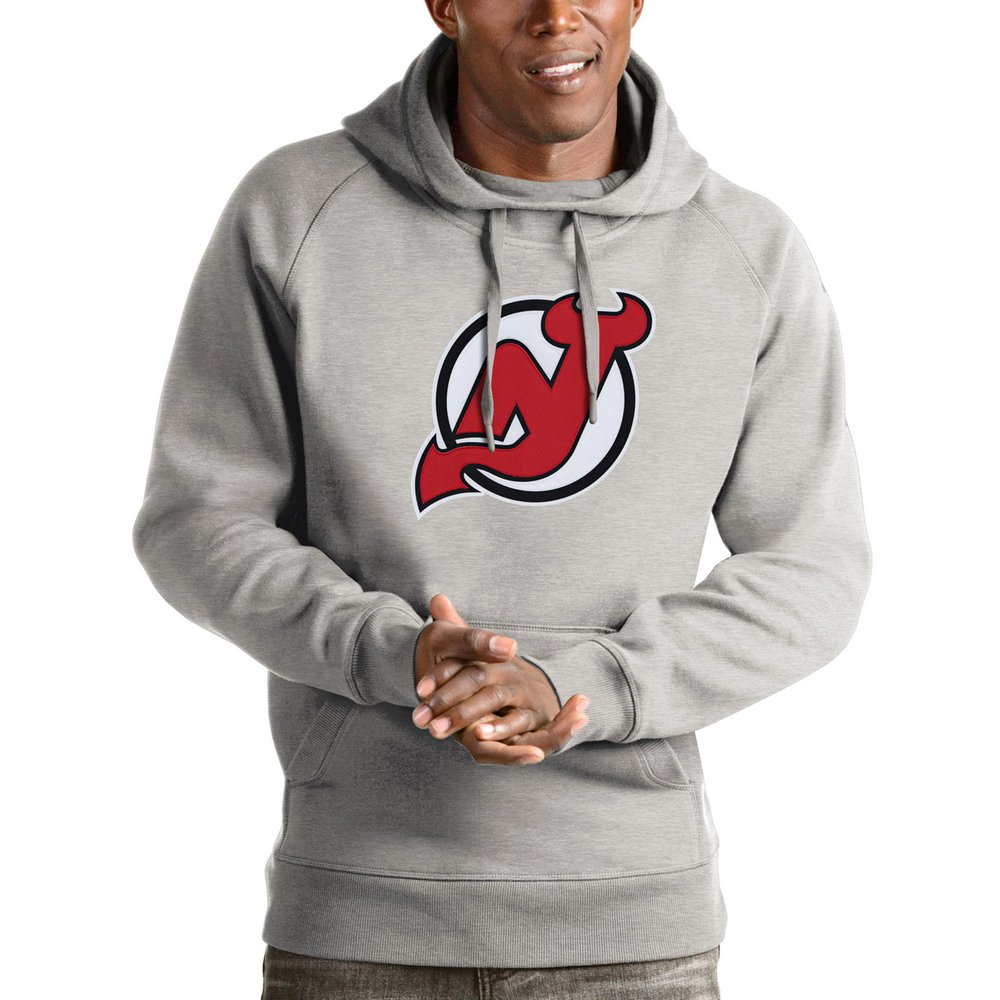 Худи New Jersey Devils Antigua Logo Victory (серый меланж)