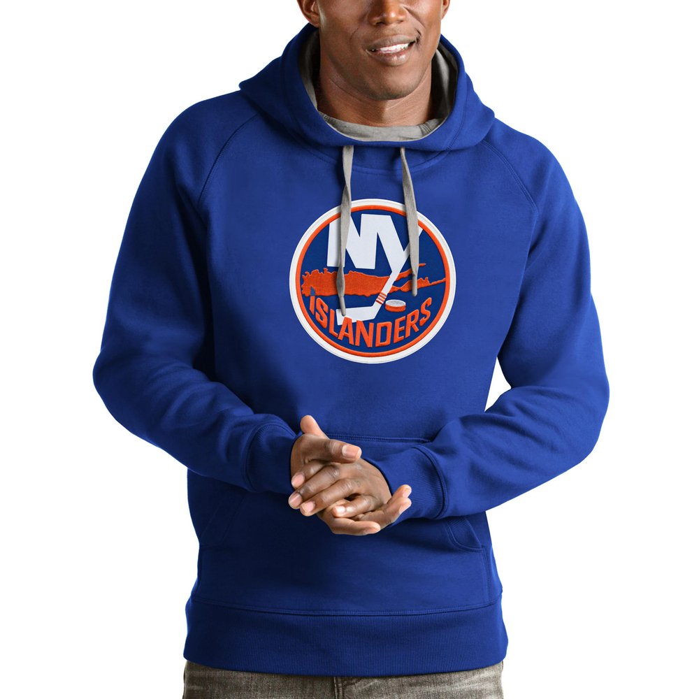 New York Islanders Antigua Logo Victory Pullover Hoodie - Royal