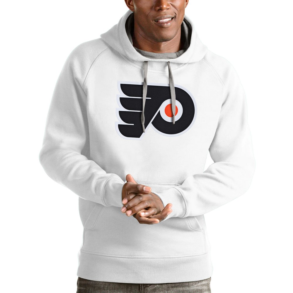 Philadelphia Flyers Antigua Logo Victory Pullover Hoodie - White