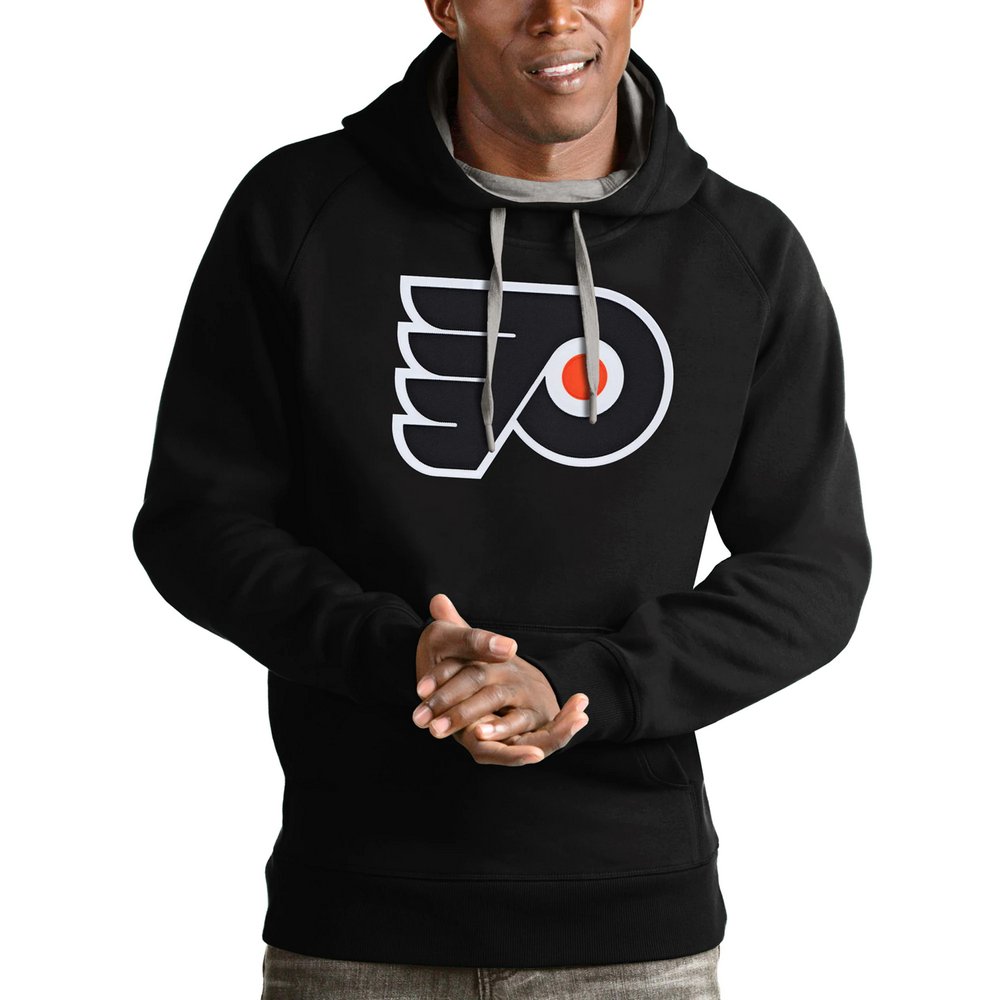 Philadelphia Flyers Antigua Logo Victory Pullover Hoodie - Black