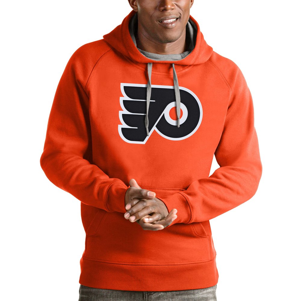 Philadelphia Flyers Antigua Logo Victory Pullover Hoodie - Orange